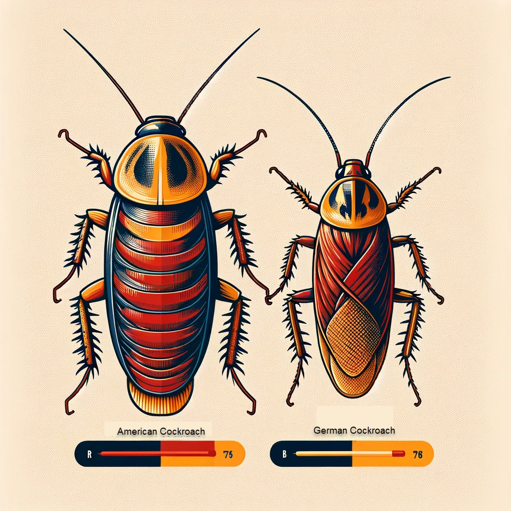 American cockroach versus German cockroach