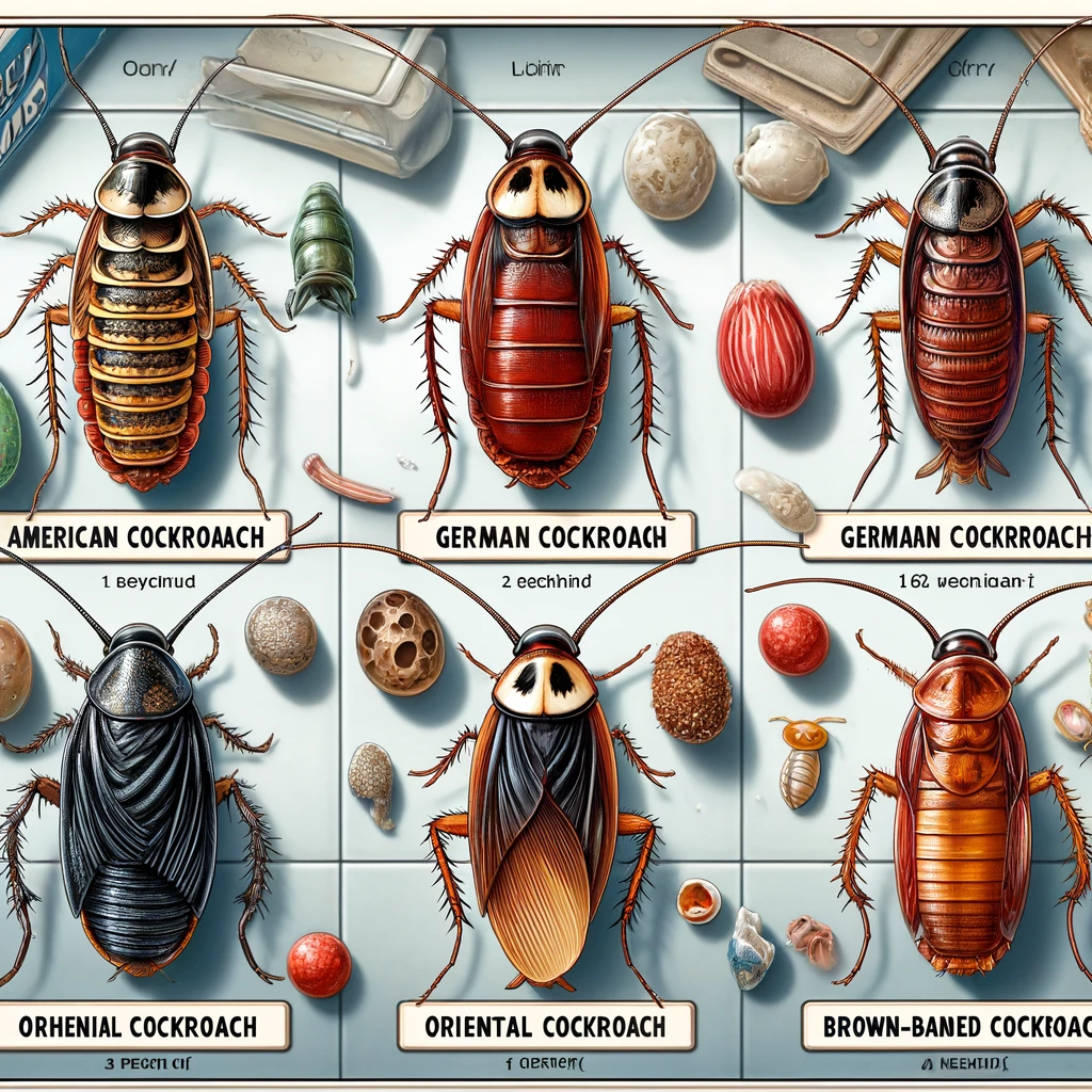 cockroach eggs size comparison chart